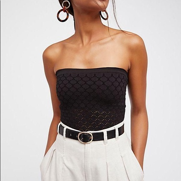 Free People Honey Black Textured Tube Top Black - Picture 6 of 6